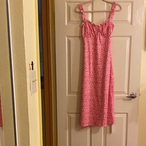 NWOT Commense Pink Floral Maxi Dress, Size L